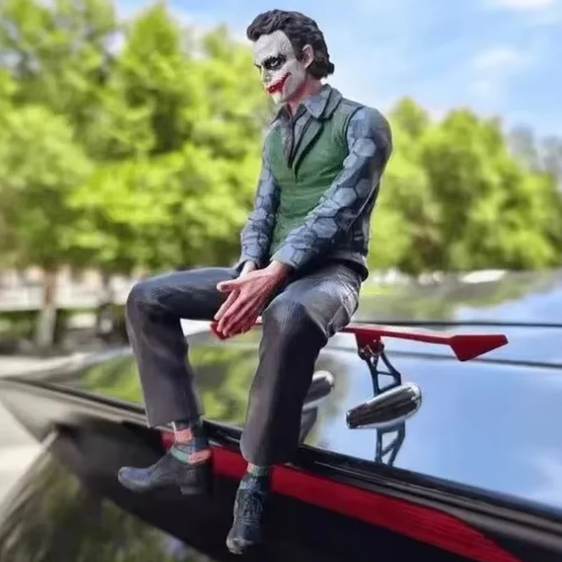 

New Stock Car Roof Decoration Joker Heath Ledger Sitting Posture Figures Car Doll Tail And Roof Pendant Model Statue Toys