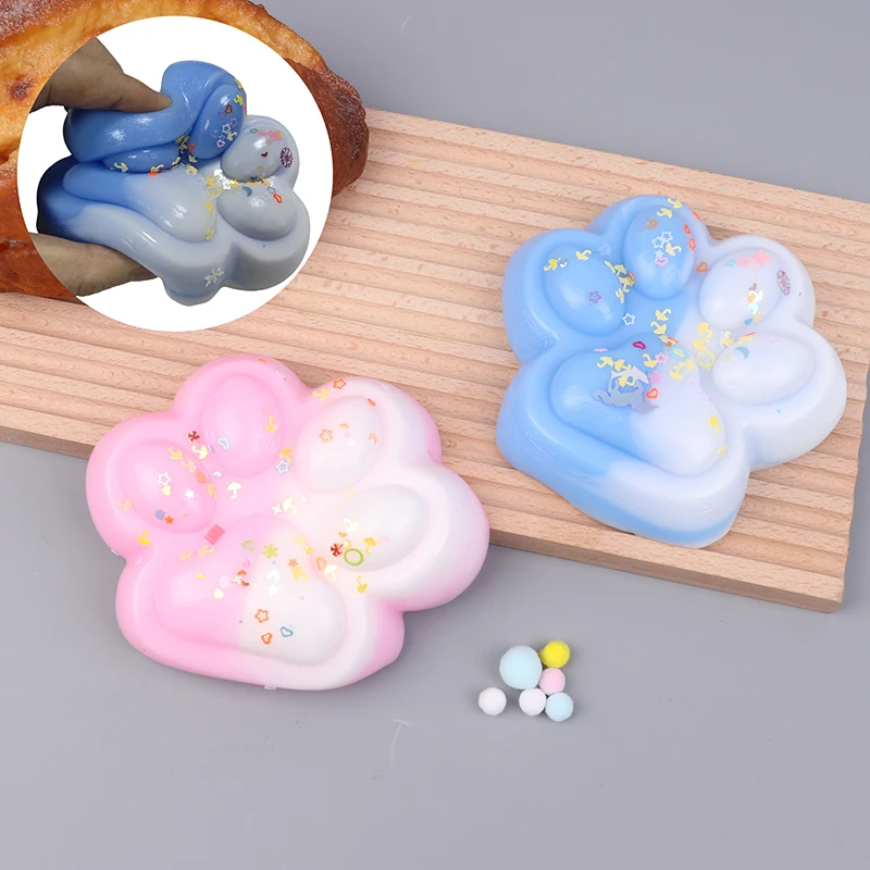 1PC 11CM Double Color Large Giant Paw Squeeze Cat Paw Squishy Toys Decompressing Pinching Cat Paw For Kids Adults Party Gifts