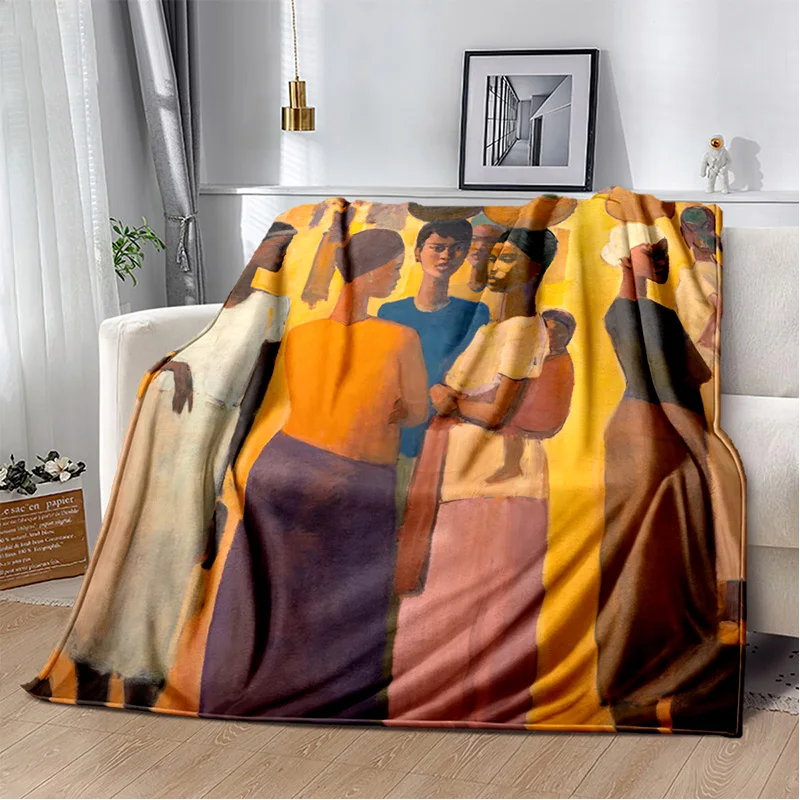 Ethiopian Painting Art Africa Blanket,Soft Throw Blanket for Home Bedroom Bed Sofa Picnic Travel Office Rest Cover Blanket Kids