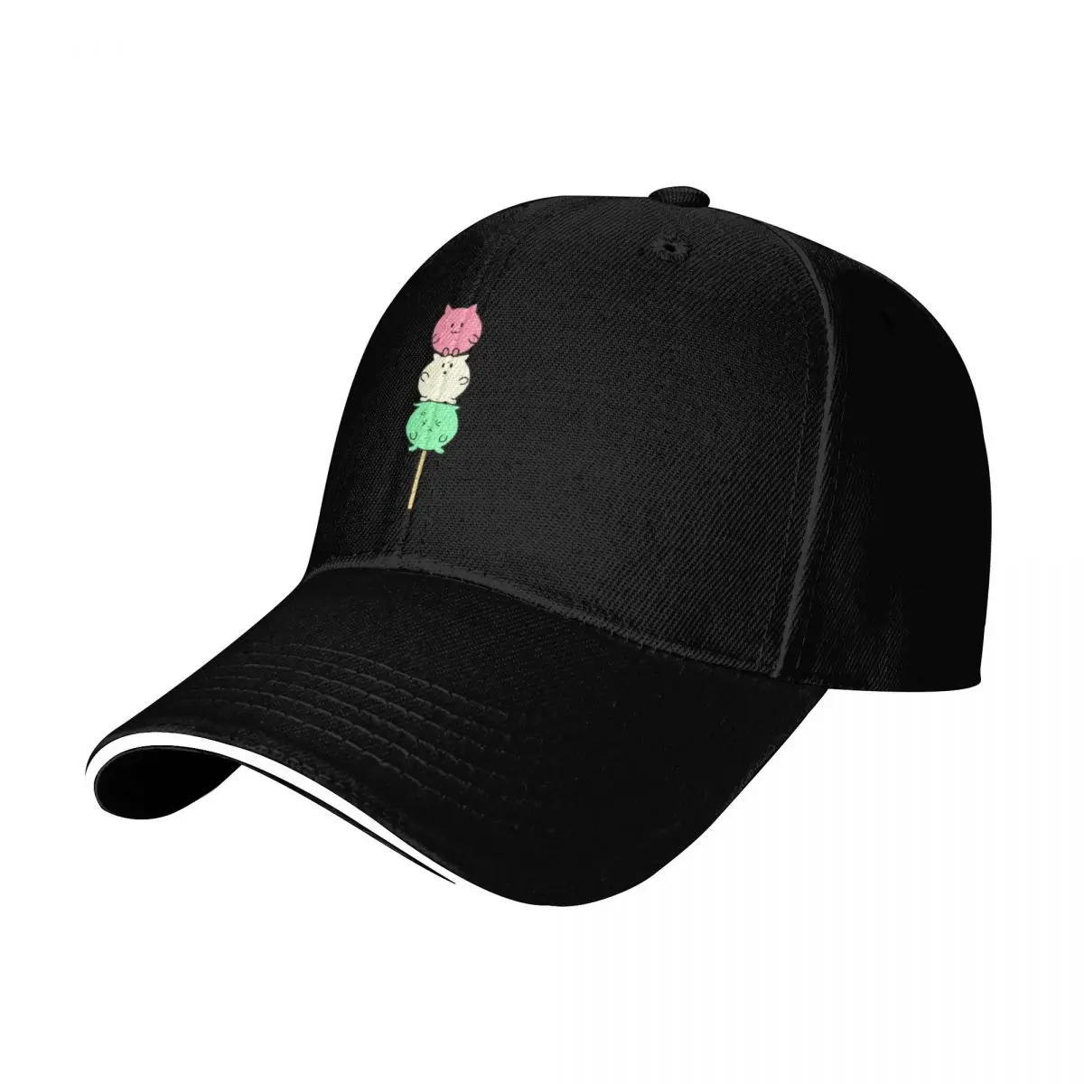 Kawaii Kitty Dango Baseball Cap Strapback Dad Hat Six Panel Structured Crown Sun Protection UPF 50+