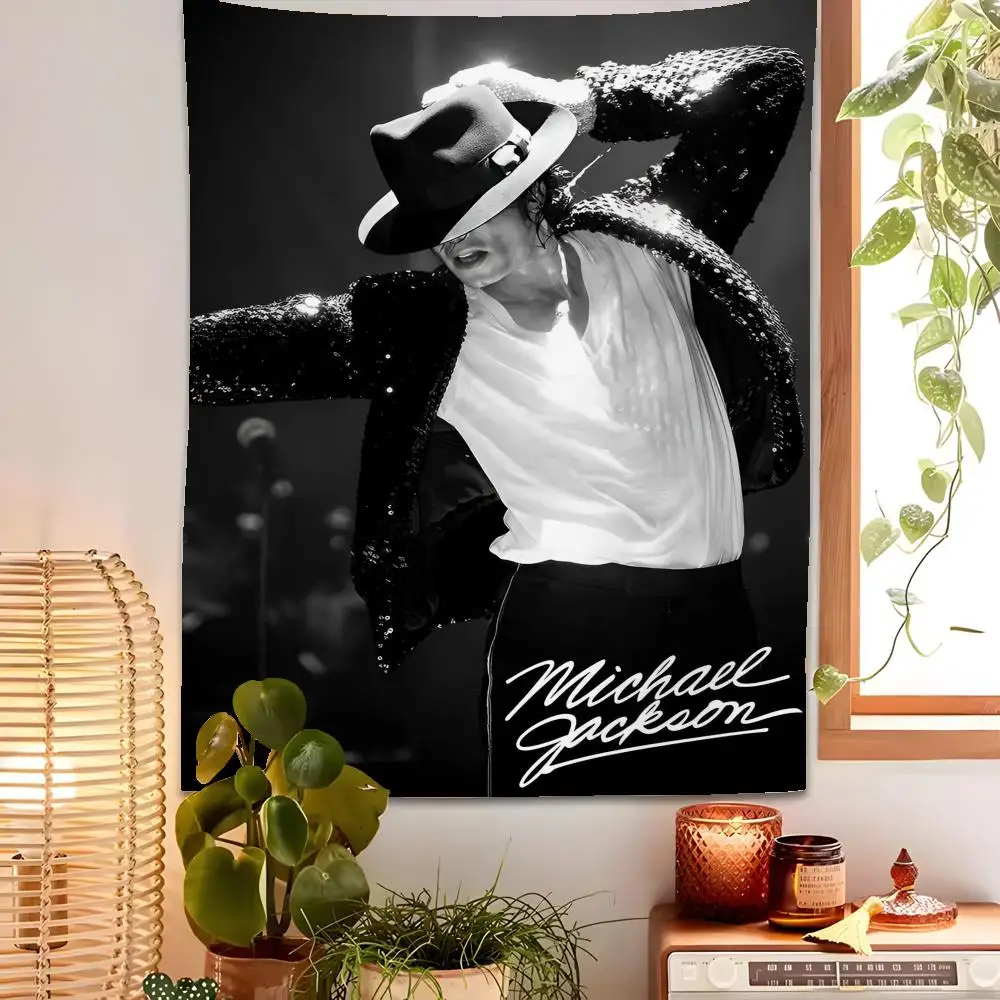 M-Michael J-Jackson Tapestry Custom Home Living Room Bedroom Wall Decor Wallpaper Backdrop Cloth With Clips