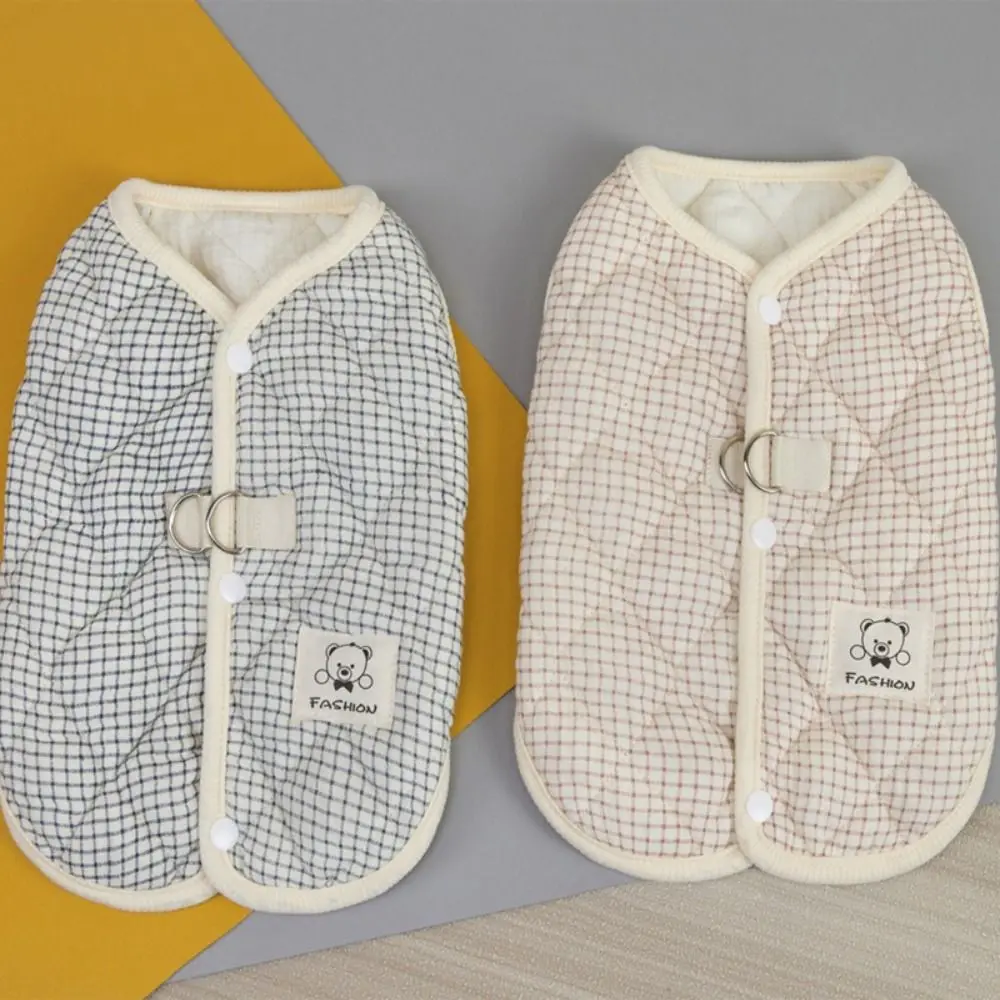 

100% хлопок, одежда для собак, пряжка на спине, хлопковый материал, одежда для щенков, жилет, удобный теплый дизайн, пальто с плюшевым мишкой, осенний сезон