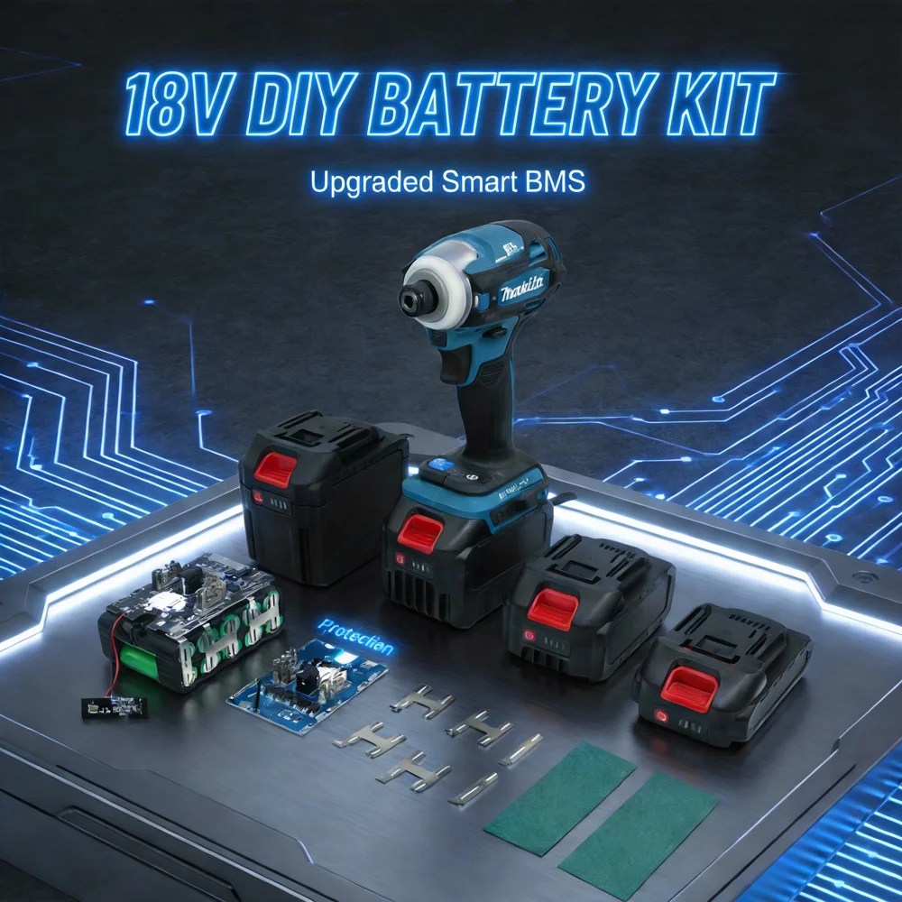 Turmera 18V 21V Screwdriver Battery Case 5X 10X 15X 20X 18650 Cores 5S 70A Max.150A Balance BMS Weld Nickel for Makiita Battery