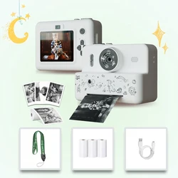 Digital Camera Kids Camera Instant Print HD Cartoon Space Can Take Photos and Print Birthday Gifts Small Camera