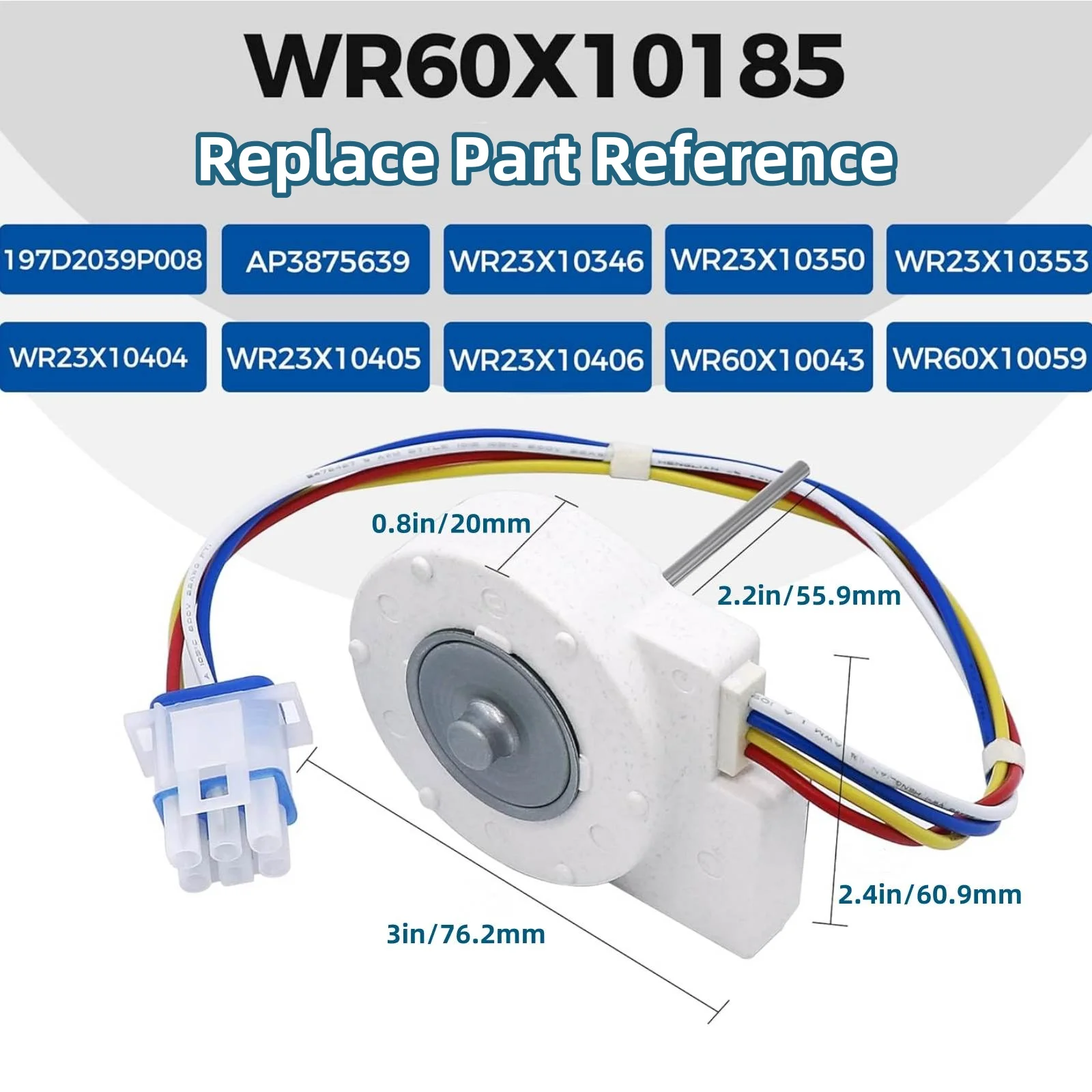 1Pc Refrigerator Evaporator Fan Motor WR60X10185 UDQT26GE4 Replacement Repair Parts For GE For Hotpoint Refrigerator Accessories