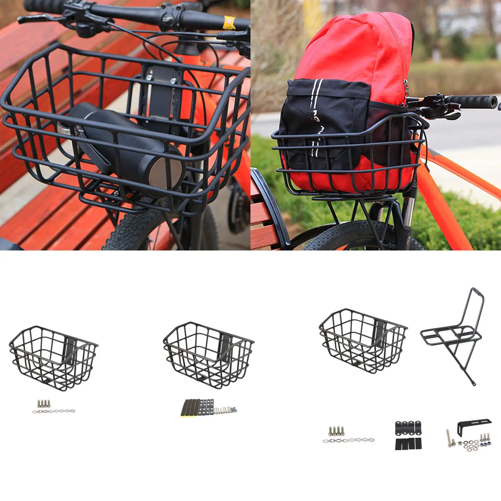 Bicycle Storage Basket Accessories Front Freight Basket Black for Driving