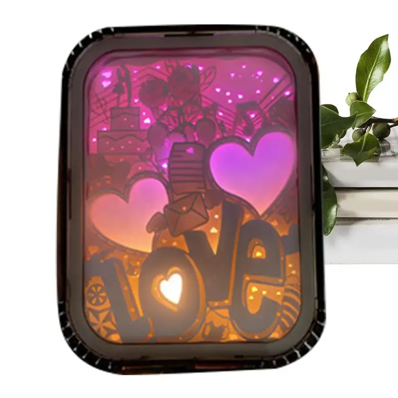 

Papercut Night Light 3D Mood Desktop Lamp Decorative Nursery Bedside Lamp Unique Shadow Paper Box Light USB-Charging For Home