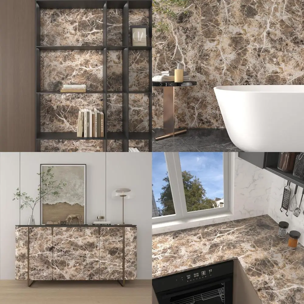 

Очень широкие водонепроницаемые обои из коричневого мрамора с кожурой и наклейкой для домашнего декора своими руками