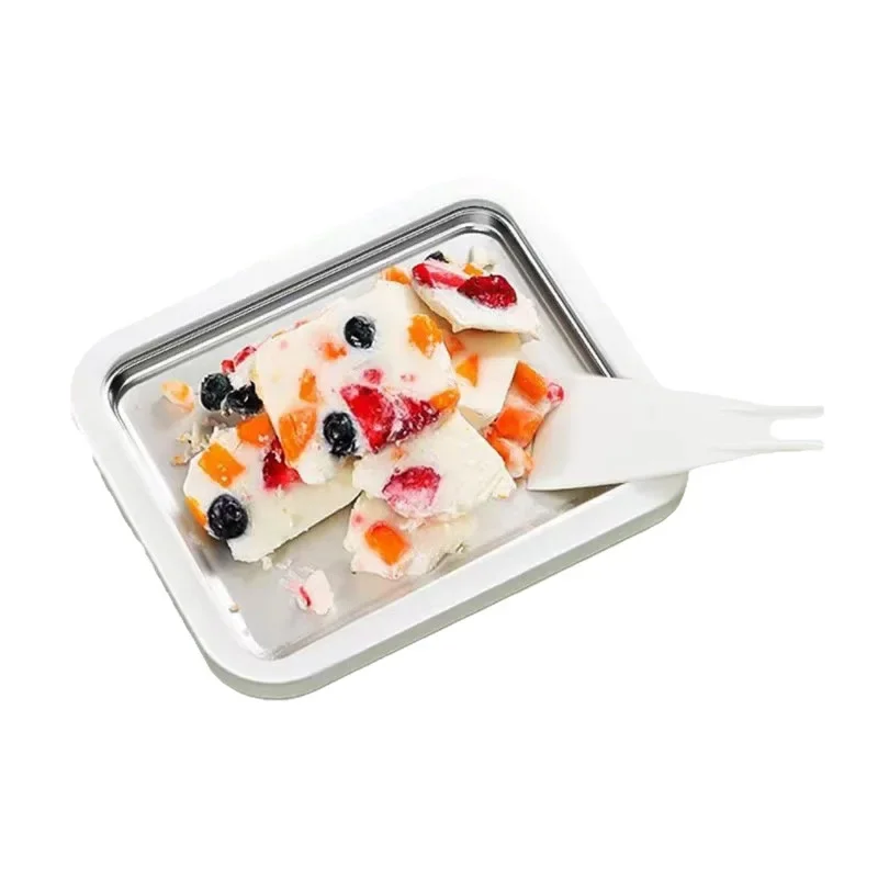 Mini No Plug Home Fried Yogurt Machine 304 Stainless Steel Kids DIY Summer Ice Cream Maker Washable Cold Fry Ice Pan Dessert Kit