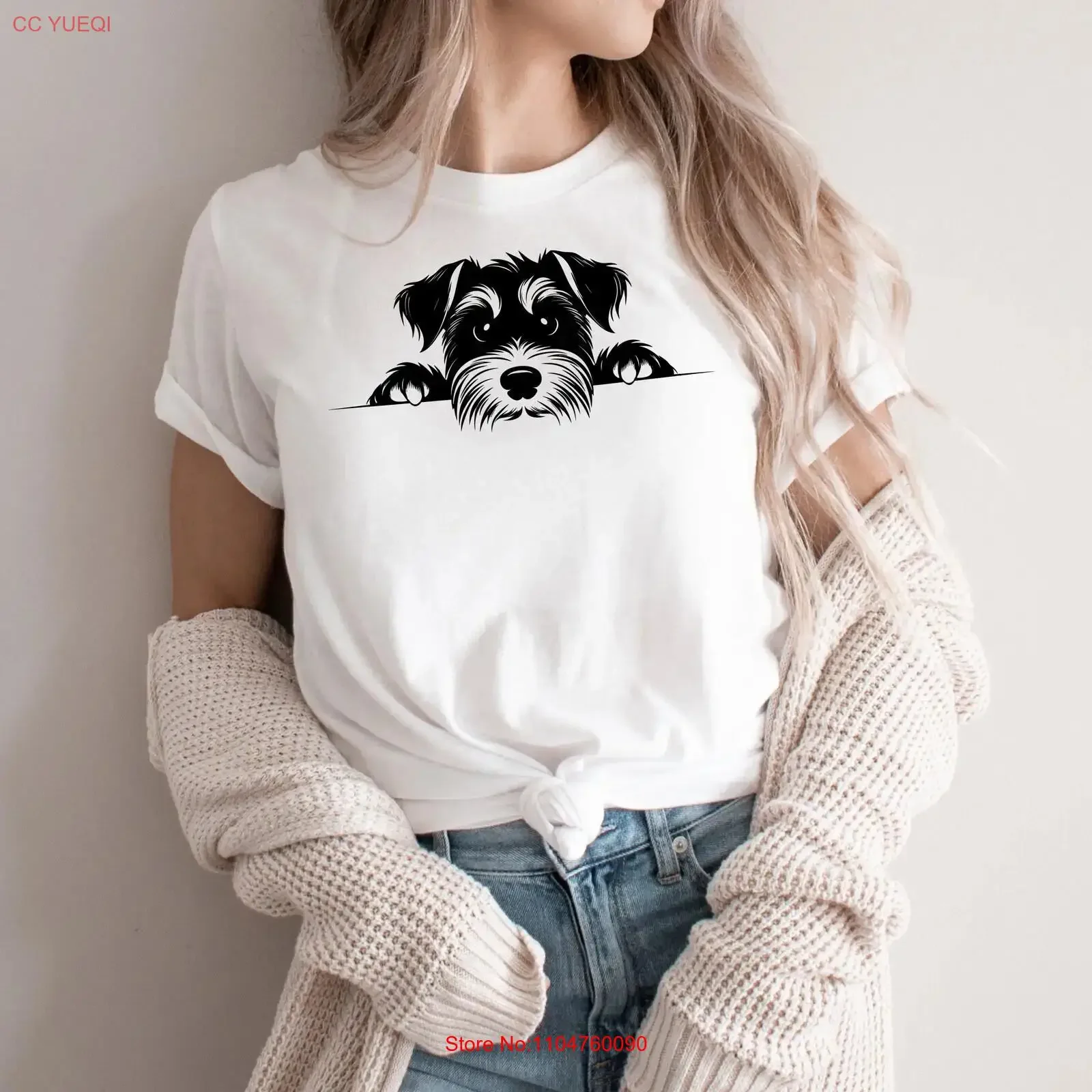 Cute Miniature Schnauzer SweaT T Shirt Dog Mom Mama Lovers Fur Pet Lover vintage Washed homme graphic Soft