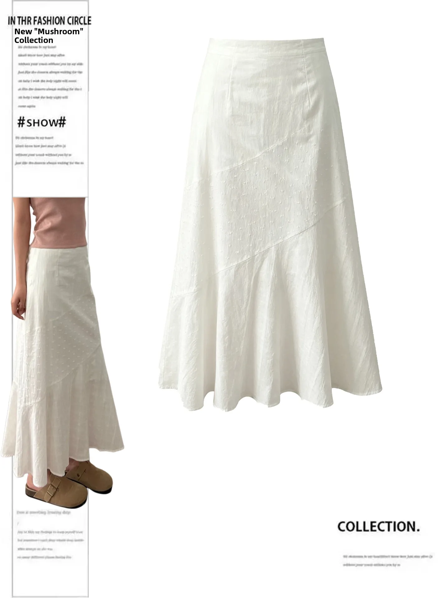 

High Waist A-Line Midi Skirt White Conceal Belly plus Size Women's Summer Commute Casual Short Sleeve round Neck Dress