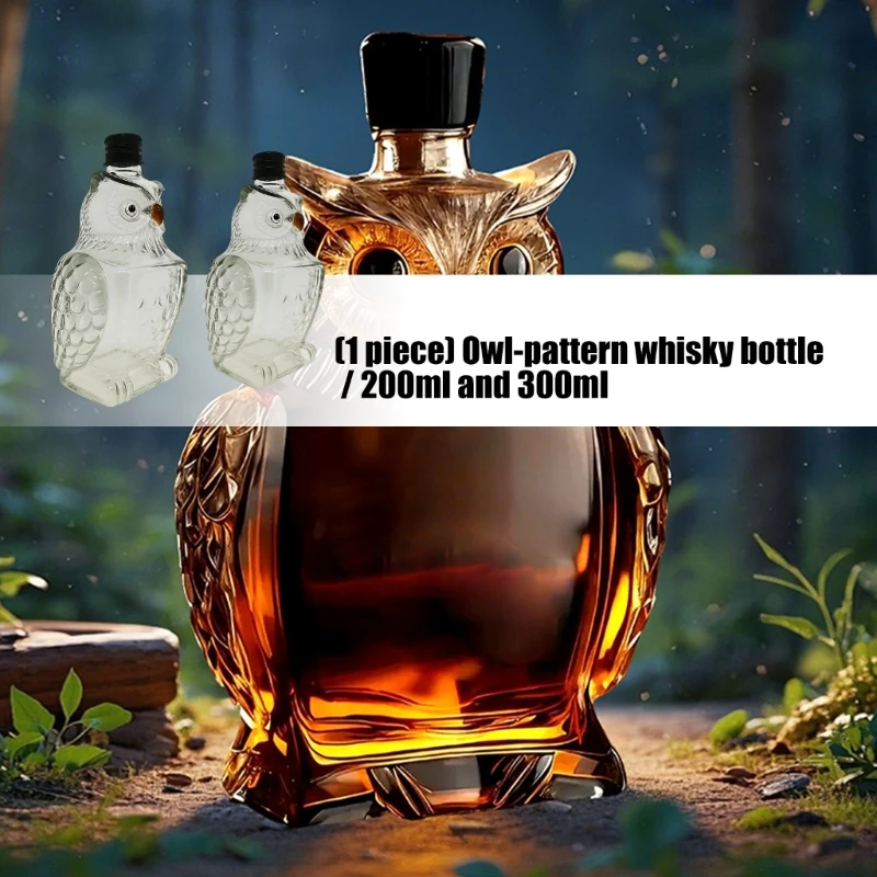 Safe Glass Bottle Owl Ensuring Excellent Closures for Whisky Glass Construction Perfect for Parties and Decors