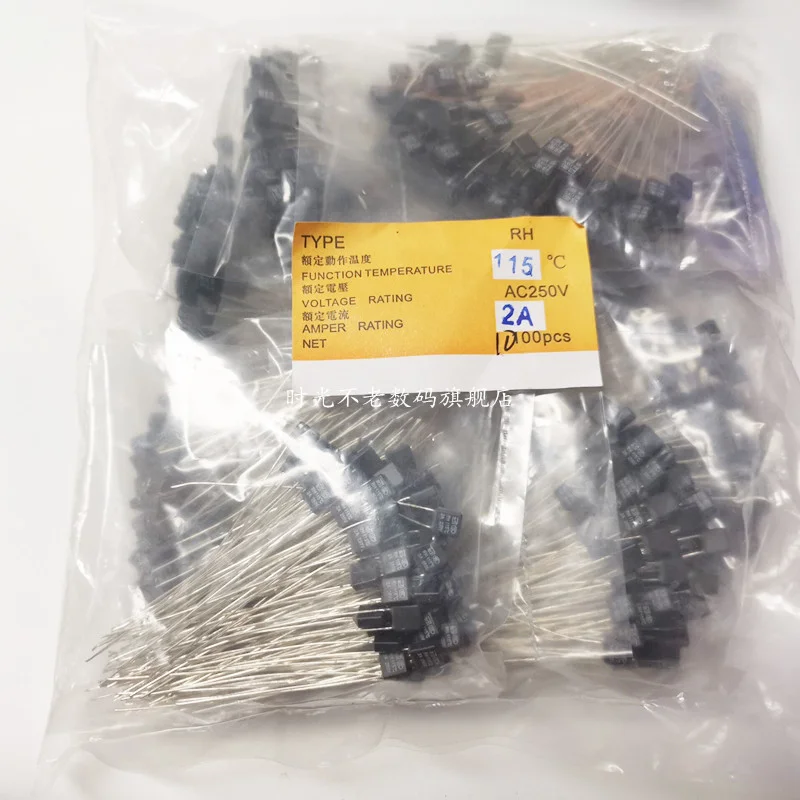 100Pcs  RH 92 95 102 105 110 120 125 130 135 140 145 150 Degree Thermal Fuse RH Temperature Fuse 2A 250V Fan Motor Thermal Fuse