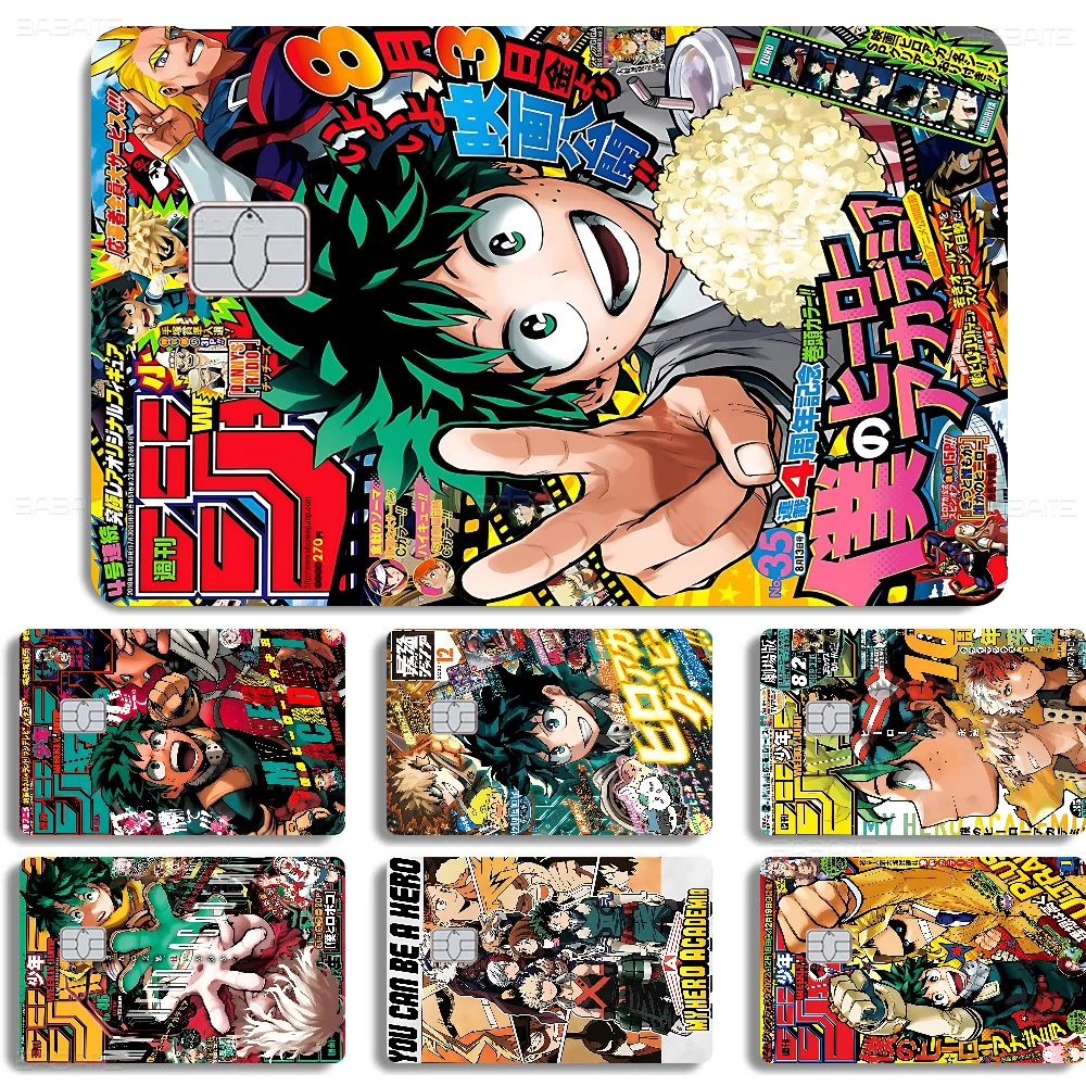 

My Hero Academia Anime Cartoon Bear Skin Sticker Film Tape Case For Big Credit Debit Card Front Side