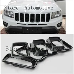 For Jeep Compass 2011 2012 2013 2014 2015 Car Front Grille Bumpers Protectors Cover Trim Car Front Bar Grille Cover Car-styling