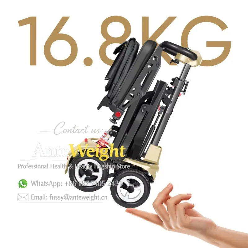 

Light Weight Four Wheel Electric Mobility Scooter Strong Shock Absorption Travel Portable Foldable Lightweight Mobility Scooter