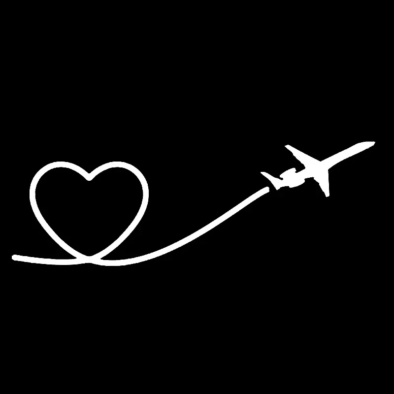 18.4cm*6.2cm Delicate Flying Plane Trail Of Heart Love Vinyl Car Sticker Clever Decal Diverse Graphical Decal Stcker