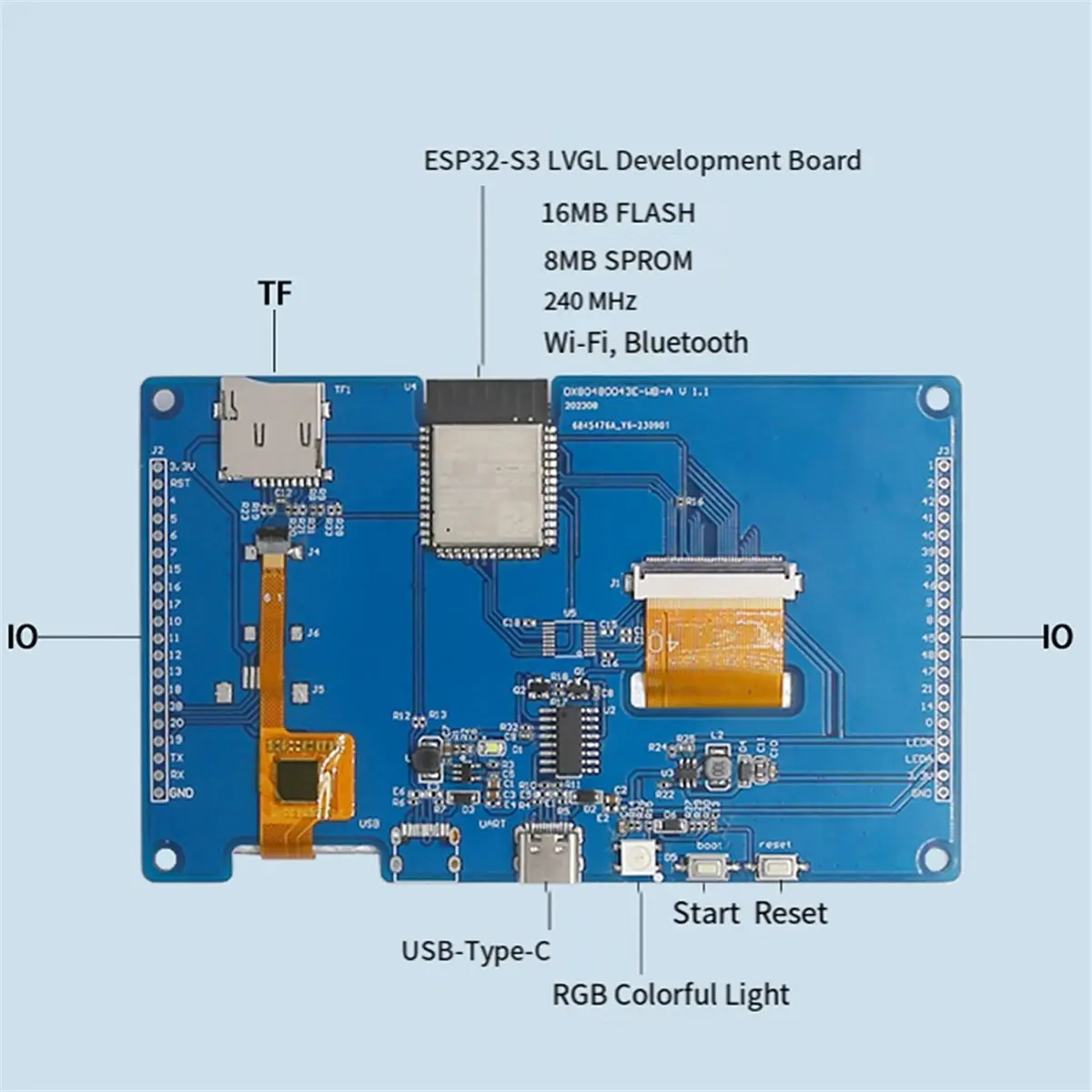 A86G NEW - LVGL HMI Smart Display Touch Screen 8M PSRAM 16M Flash 4.3 Inch 480x272 RGB LCD TFT Module WIFI Bluetooth
