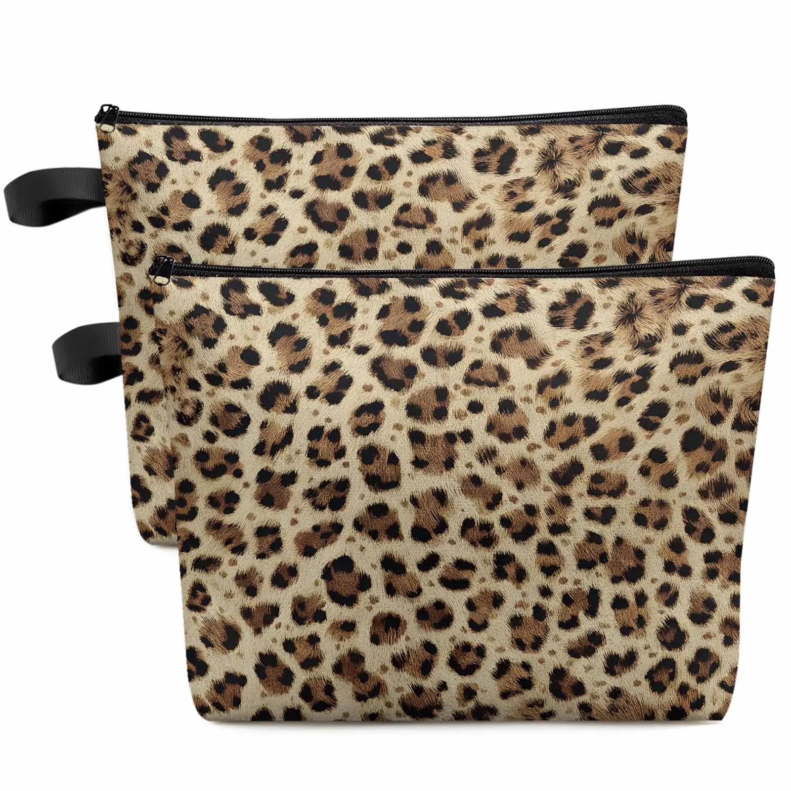 

Modern Style Leopard Print Large Capacity Travel Cosmetic Bag Portable Makeup Storage Pouch Women Waterproof Pencil Case