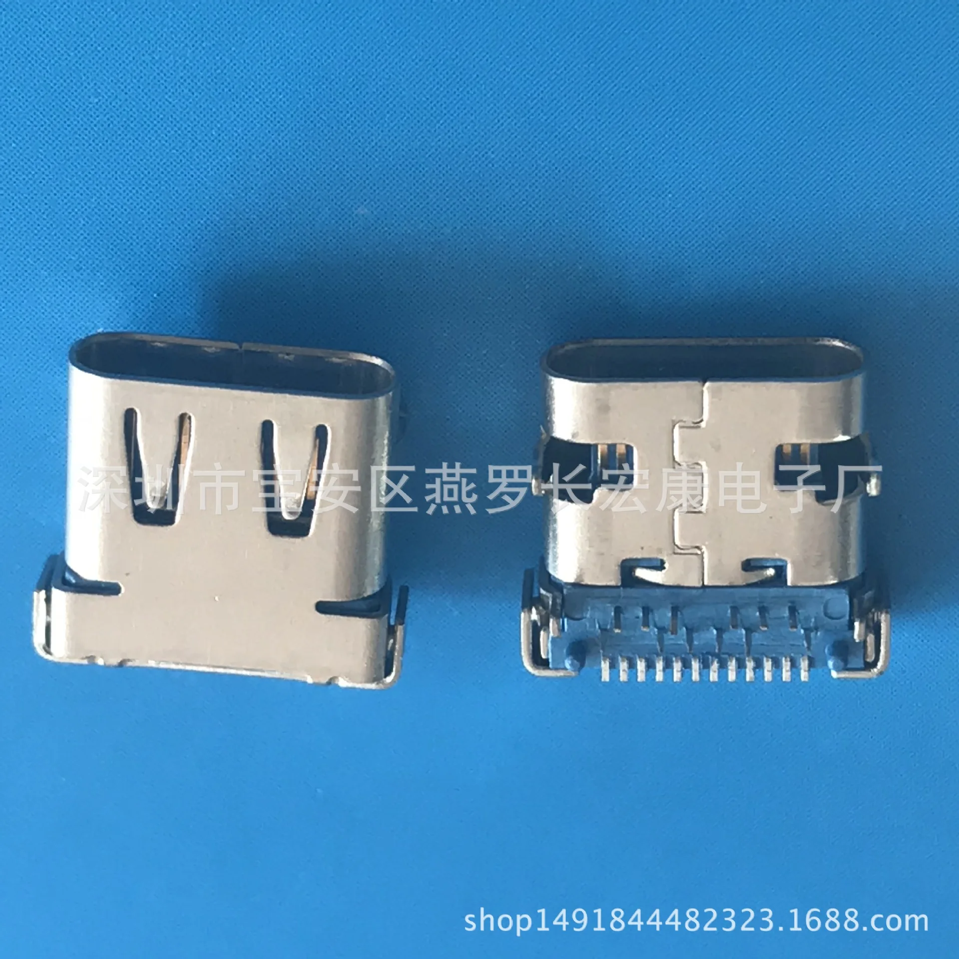 For Blue Glue Core/Type-C 24p Female Blue Rubber USB 3.1 Interface SMT+DIP SMD Four-Pin Plug Board