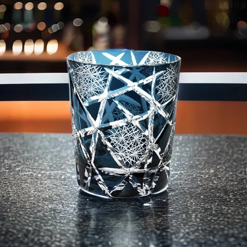 

Handmade Flower Carved Craft Whiskey Glass cup
