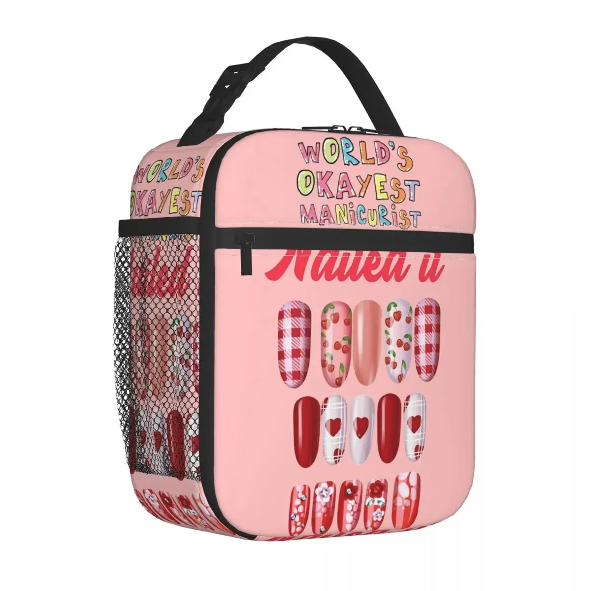 

World's Okayest Manicurist Insulated Lunch Bag Work Nail Tech Gift Idea Storage Food Box Portable New Arrival Thermal Cooler