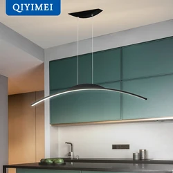 Long strip LED Pendant lamp Hanging lamps for ceiling Dining tables Room Home Decor Minimalist indoor lamps Height Adjustable de