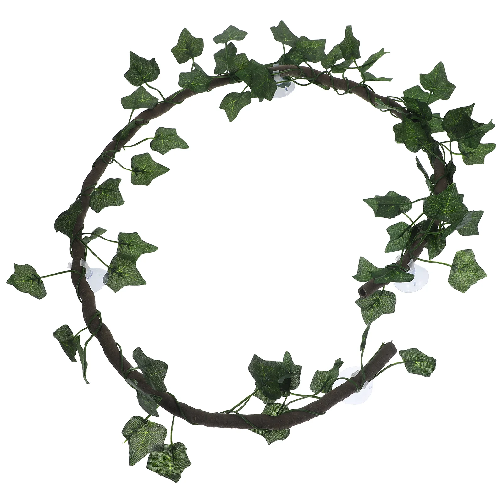 Jungle Vines Artificial Leaf Pet Habitat Decor with Suckers and Leaf for Lizard Frogs Snakes and More Reptiles(Green)