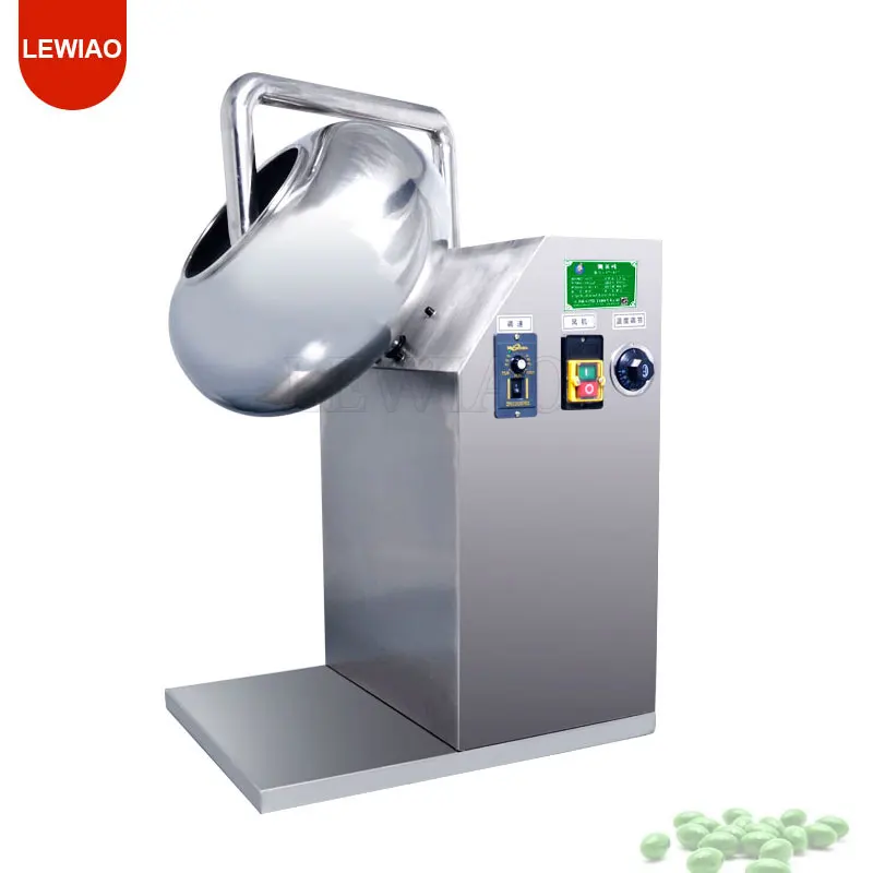 Máquina automática de recubrimiento de hamburguesa de maní pequeña de caramelo de oso de goma recubierto de azúcar