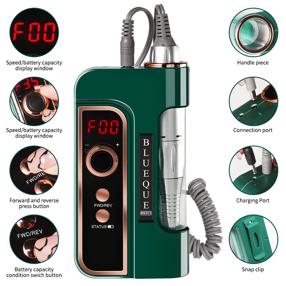 Portable Electric Nail Drill Rig Display Nail Grinder, Professional Nail Polish Grinder Nail Accessories Nail Salon Equipment