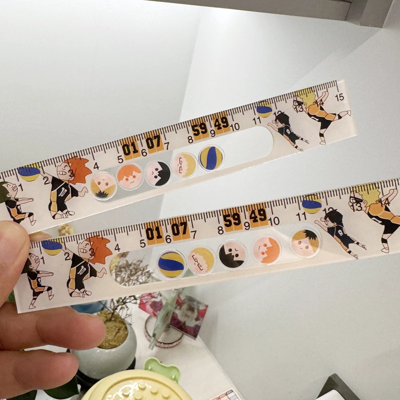 Anime Haikyuu!! Cosplay Shake Fighter linijka Cartoon Straightedge Yardstick prosta krawędź artykuły papiernicze narzędzie do nauki świąteczny prezent