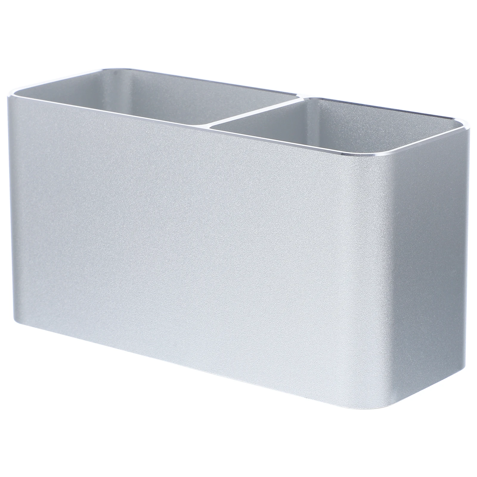 

Double Storage Holder Pen Organizer Desktop Aluminum Alloy Large Capacity Multi-compartment Organizer File Box