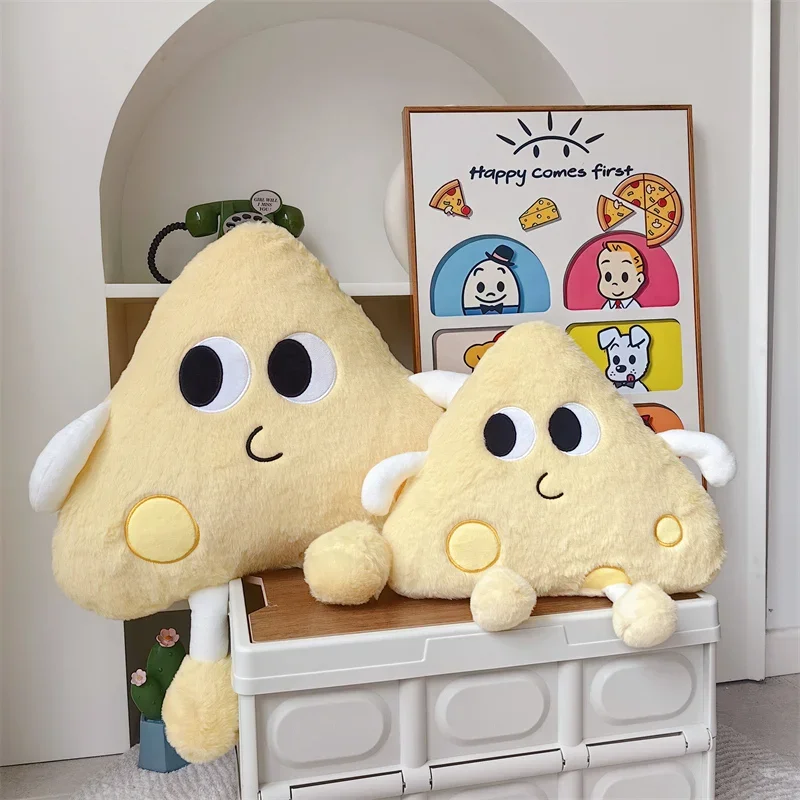 Cartoon Cheese Plush Toys Simulation Cheese Hug Pillow Stuffed Soft Car Headrest Cushion Creative Decoration Birthday Gifts