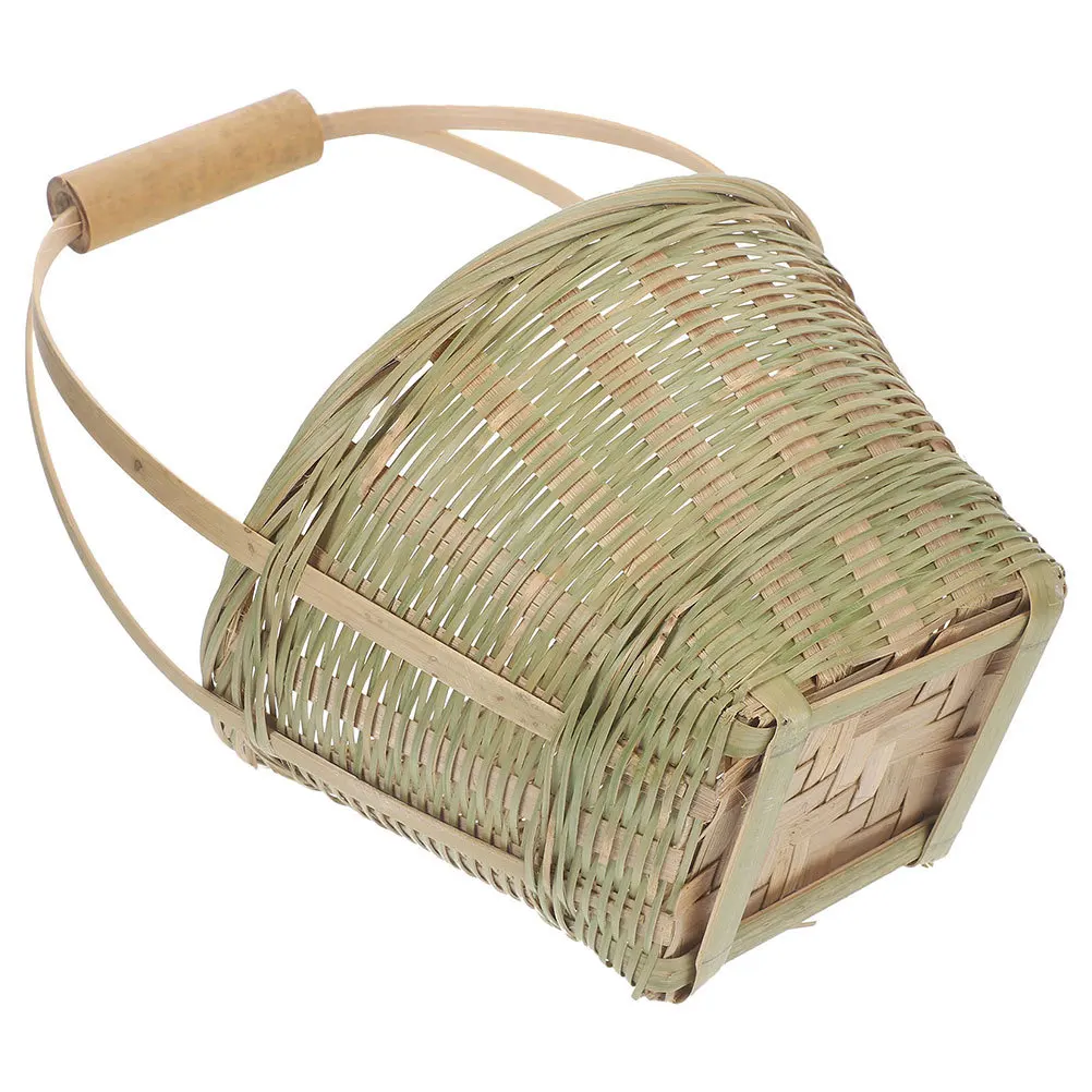 

Handwoven Bamboo Storage Basket Portable Picnic Basket Durable Fruit Vegetable Holder for Outdoor Use Fruit Woven Holder