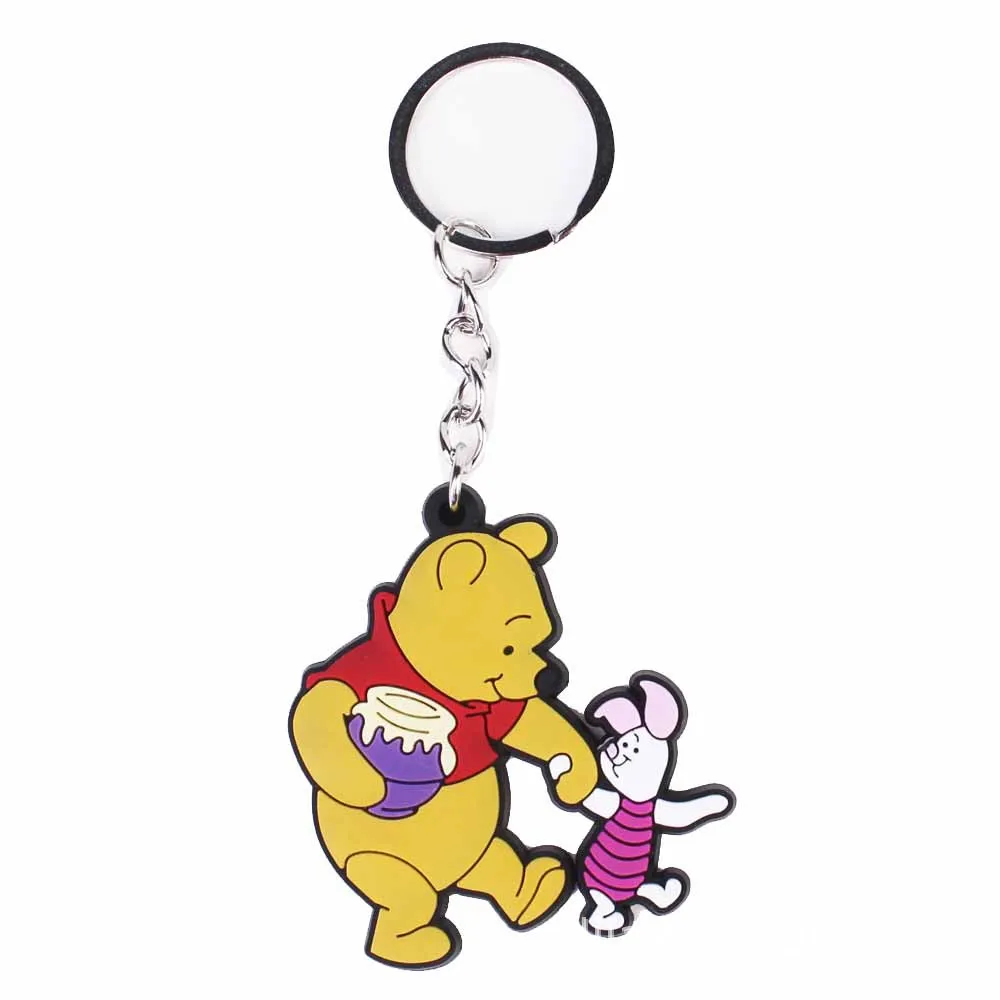 Disney Mickey Mouse Keychain Anime Figure Winnie The Pooh Bag Pendant for Boys Girls Kids Toy Gift