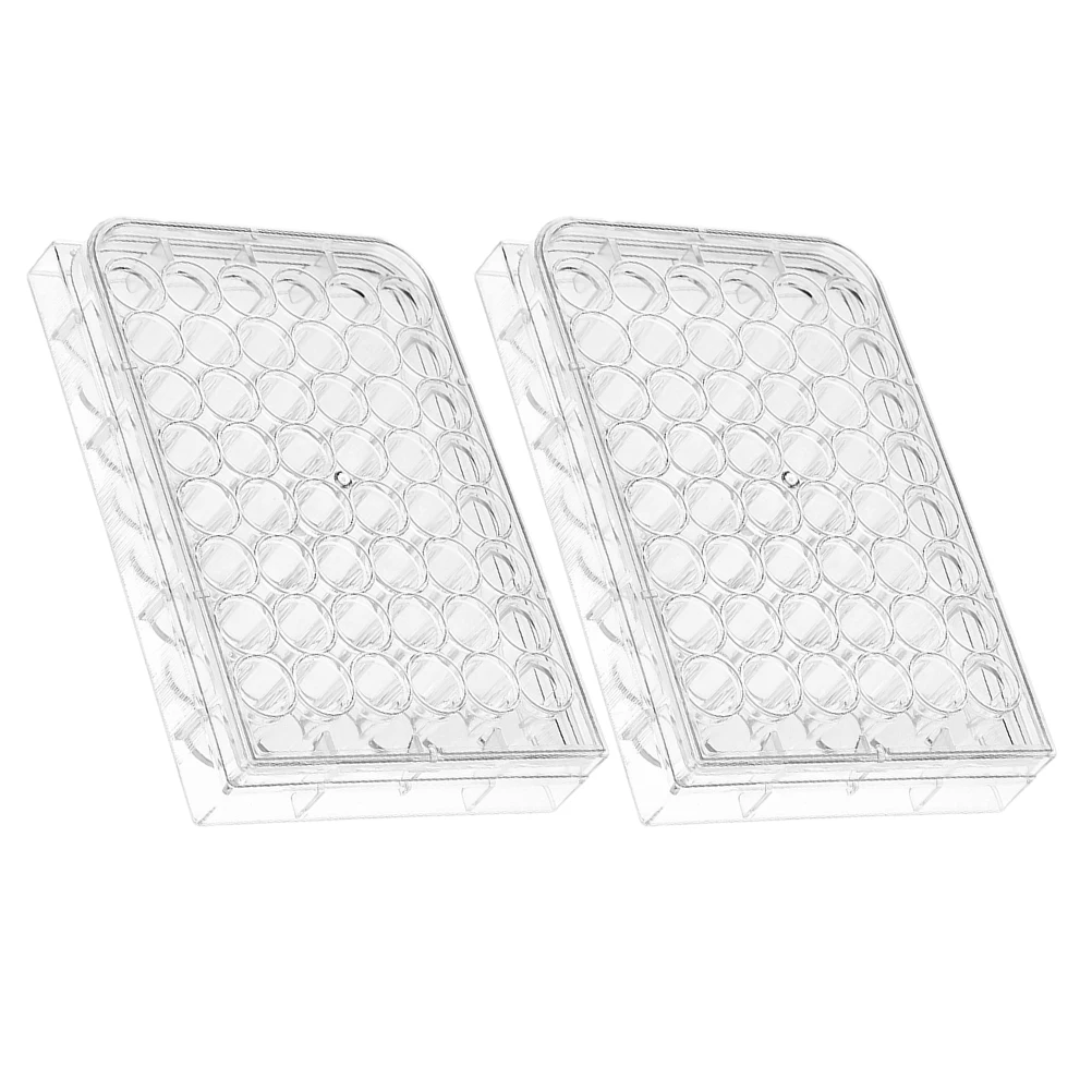 

2 Pcs 48-well Culture Plate Cell Tray with Lid Dish for Laboratory Petri Plates
