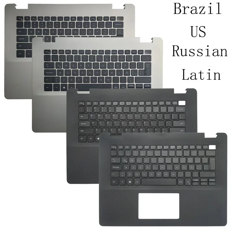 New Spanish/Brazil/Russian/US/Latin Keyboard For Dell Vostro 3400 3405 V3400 0CX6T3 With Palmrest Upper Cover Case