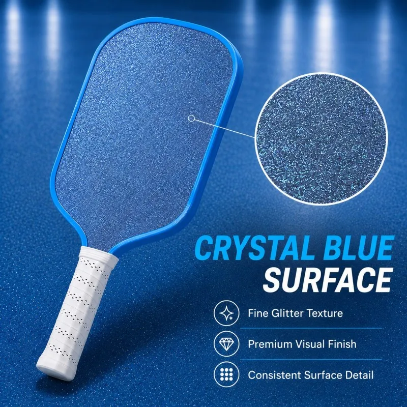 Crystal Blue Endurance Surface Pickleball Paddle Rough Grit Carbon Fiber Face Foam Core Paddle Supply