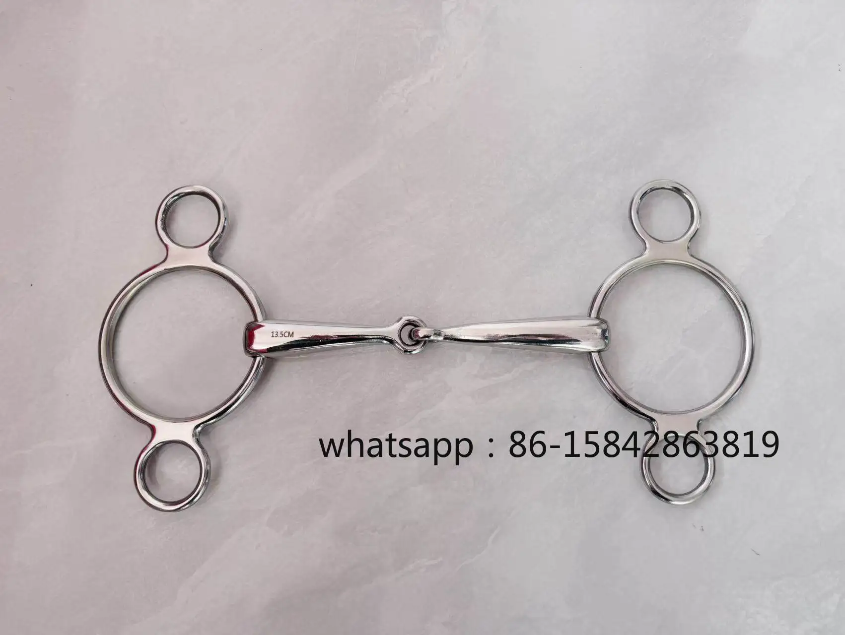 Stainless Steel Three Ring Show Jumping Bit with Bit Arms, Horse Equestrian Tack & Harness Accessories