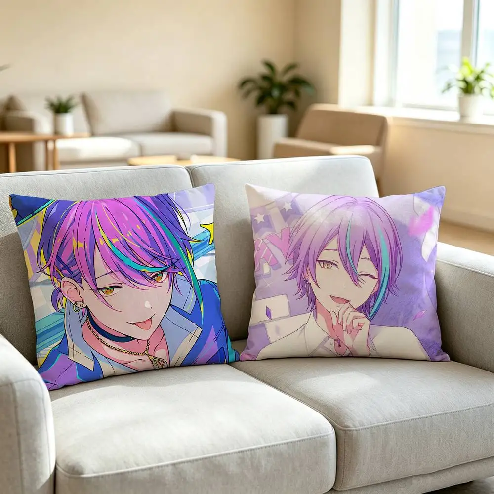 P-Project SEKAI Kamishiro Rui  Square Double-Sided printed Pillow Case Bedroom Bedside Pillow Sofa Cushion Cover