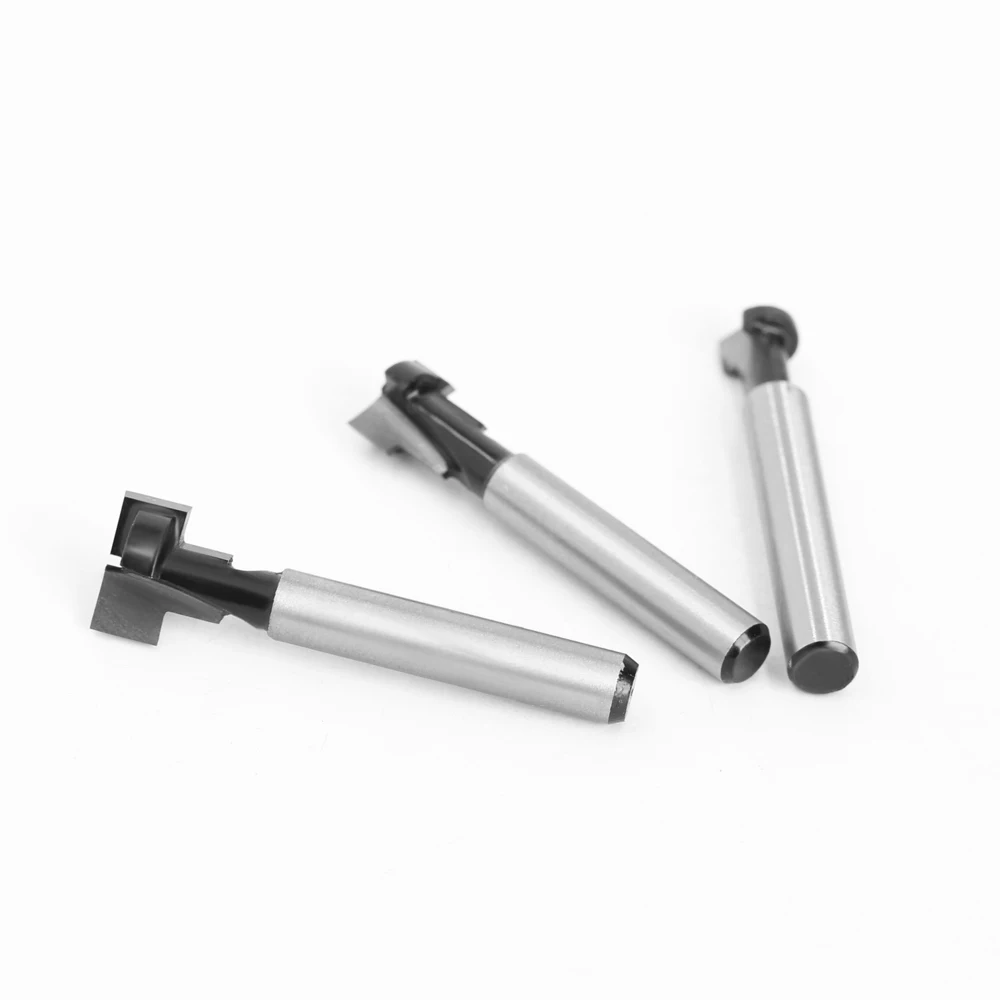 AURWOF 6mm 1/4 Shank Black Keyhole Bit T-Slot Cutter Router Bit Woodworking Milling Cutter For Wood Tools Face Mill End Mill