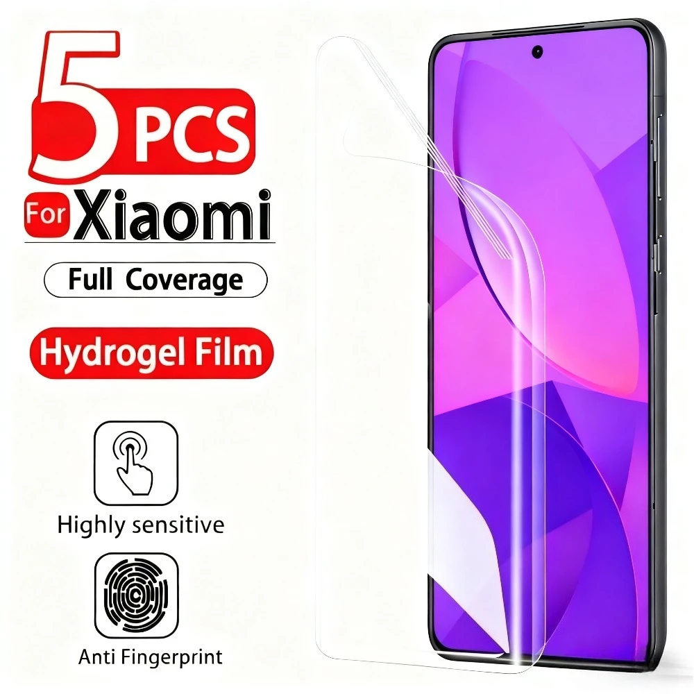 

5 шт. гидрогелевая пленка с полным покрытием для Xiaomi 17 Pro Max 15 14 13 12 Pro 15T 14T 13T 12T Pro 13 12 Lite Ultra Clear Screen Protectors