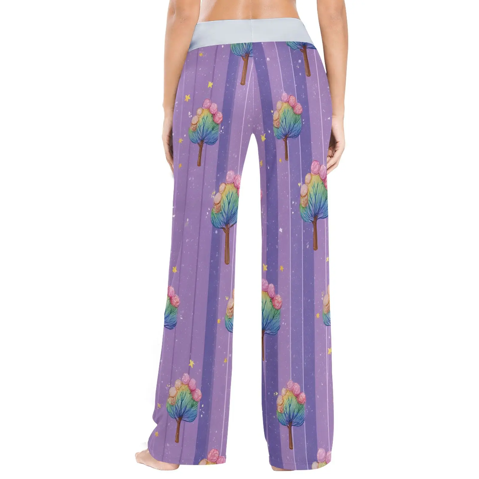 Cordão dormir inferior feminino calças compridas tamanho solto casa pijamas roxo sexy calça casual primavera verão moda pijamas