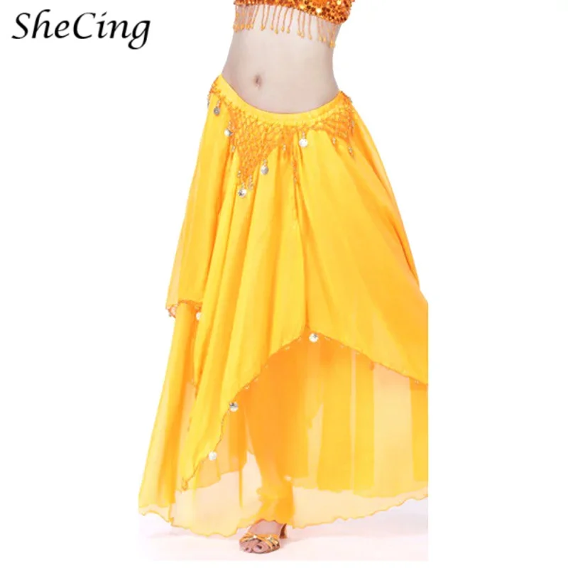 Falda de danza del vientre de gasa gitana para adultos, disfraz de mujer española, baile Sexy, Flamenco Oriental, puesta en escena, trajes de vestido oscilante