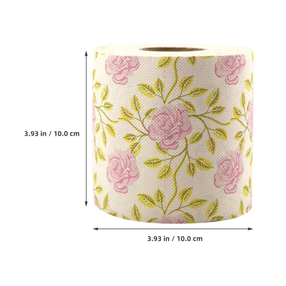 Toilet Paper Printed Roll Paper Decorative Flower Printing Napkin Bathroom Tissue For Home Office Workshop Kitchen Tissue Towel