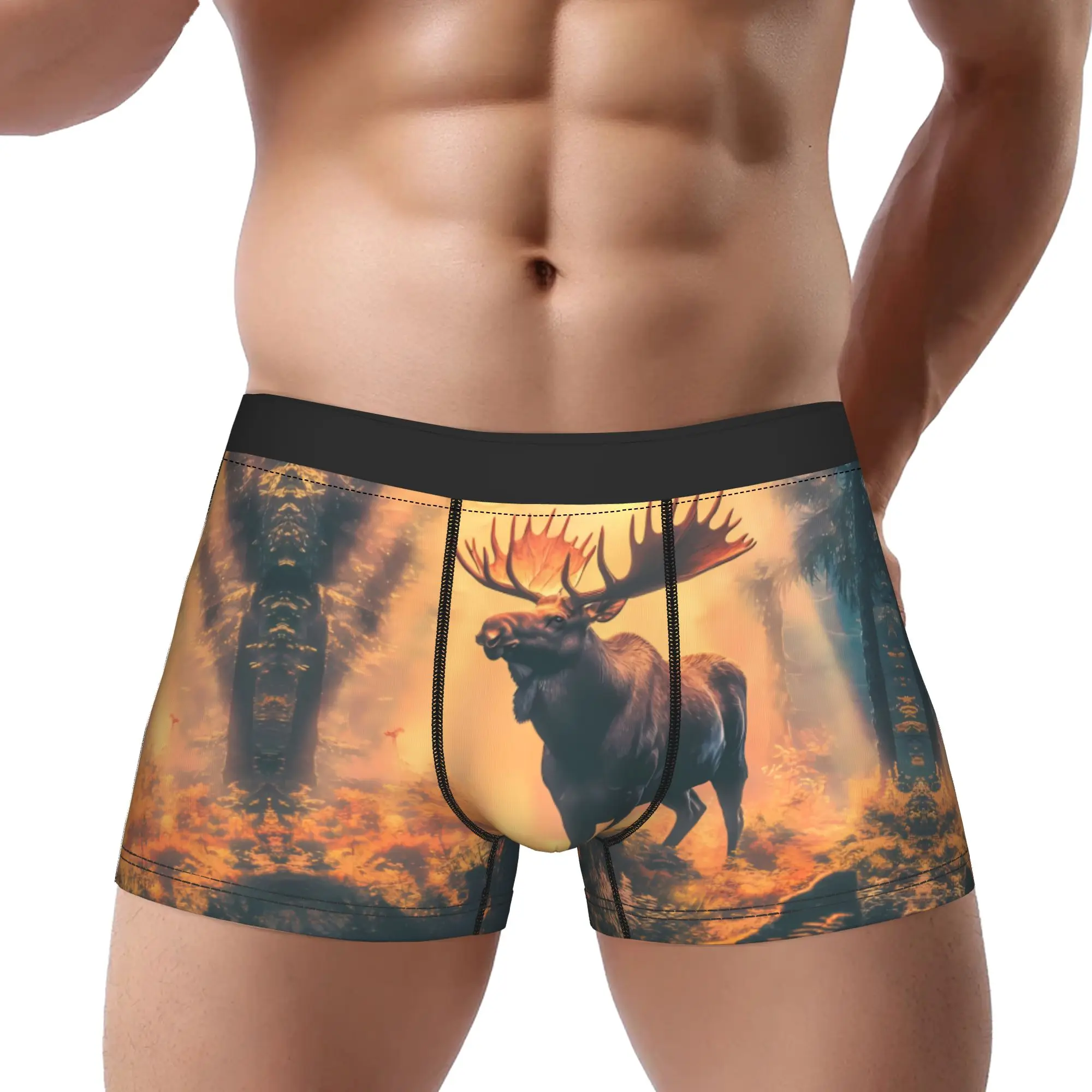 

Deer Megaloceros Underwear Man Polyester Boxer Briefs Underpants Printed
