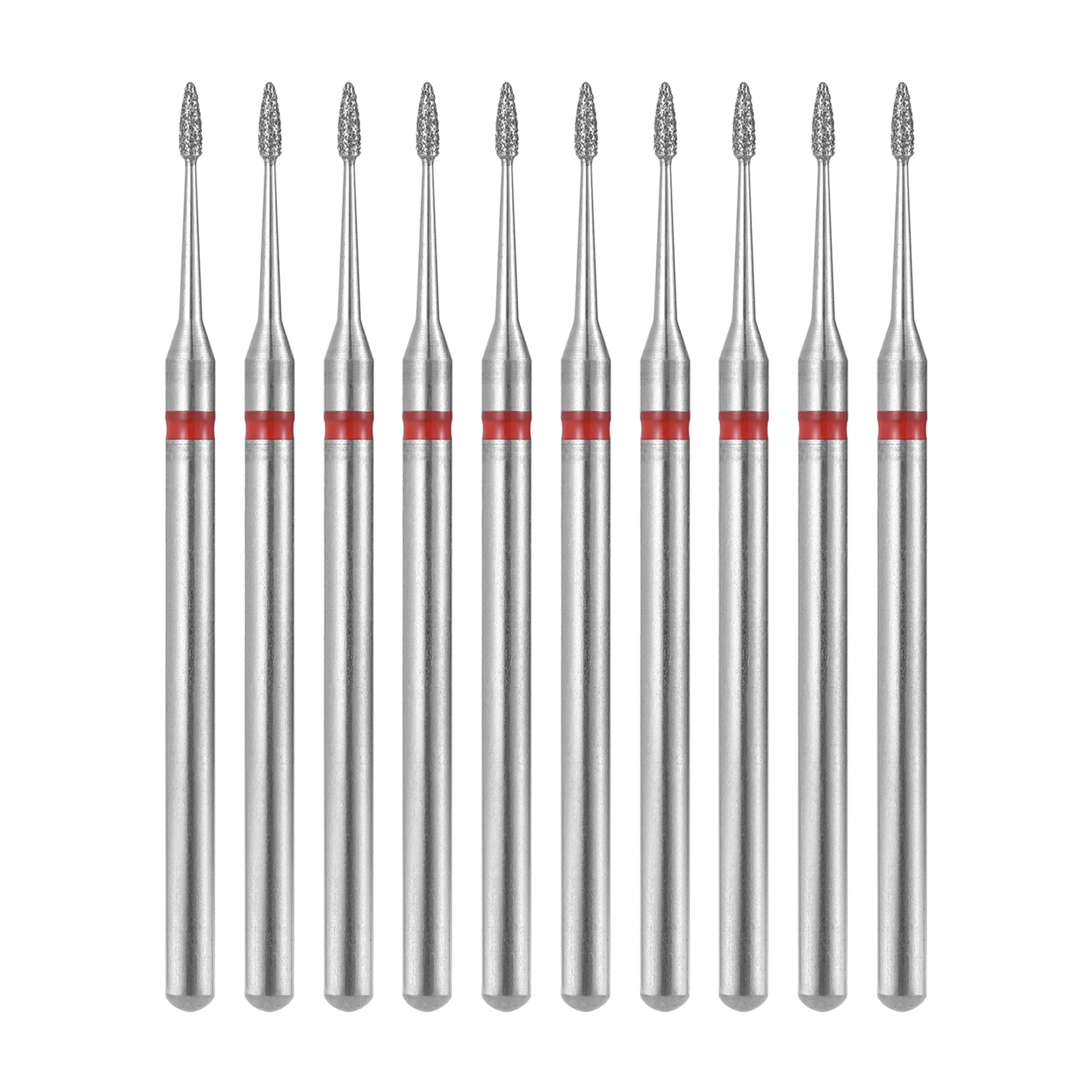 10Pcs Nail Drill Bit Set Cuticle Clean Electric Manicure Drills Accessories 2.35MM Stainless Steel Nail Milling Cutter Set