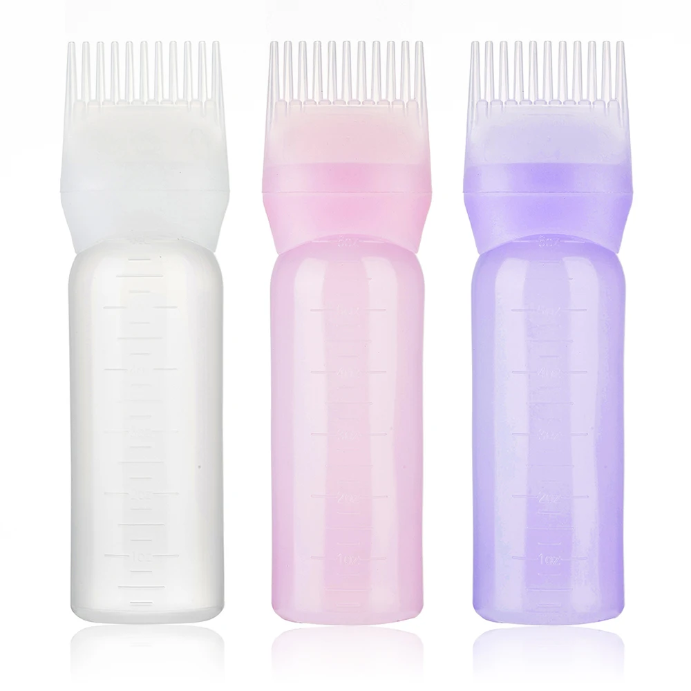 120Ml Multicolor Plastic Haarverf Hervulbare Fles Applicator Kam Doseren Salon Haarkleuring Kappers Styling Tool