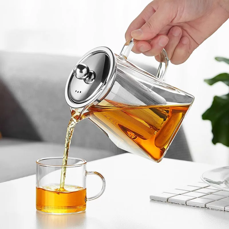 FOME Borosilicate Glass Tea Kettle With Removable Stainless Steel Infuser Teapot Blooming And Loose Leaf Tea Maker view 2