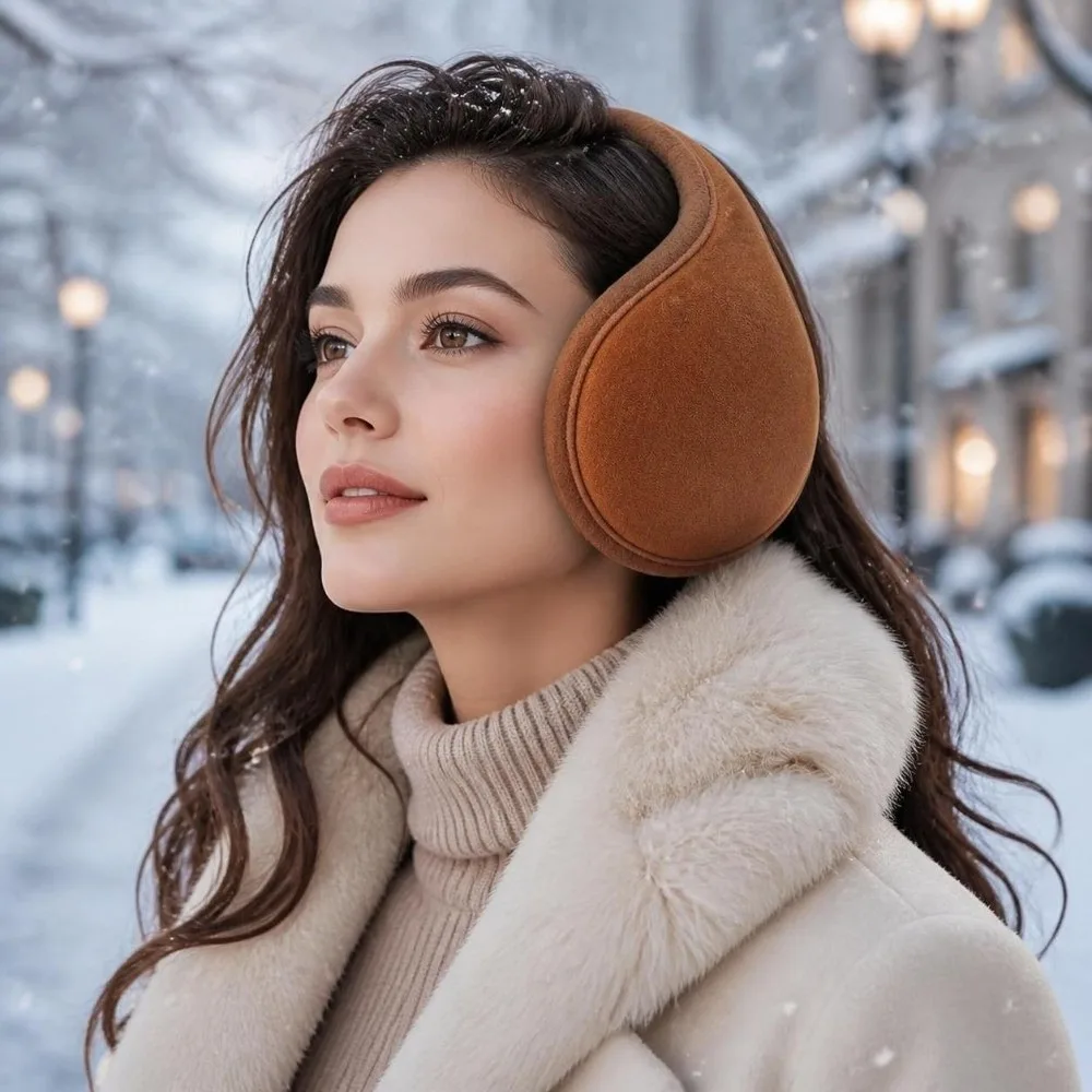 New Thicken Padding Warm Fur Earmuffs Warm Velvet Ear Muffs Windproof Soft Cozy Thicken Ear Covers Men Women